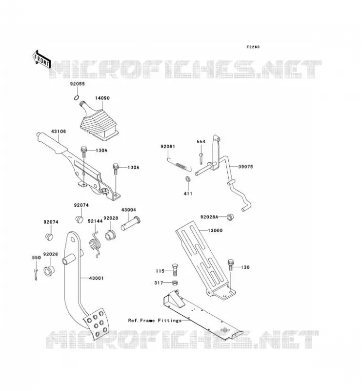 BRAKE PEDAL - THROTTLE LEVER Kawasaki SSV 950 no_year MULE 3010 DIESEL  KAF950-B1