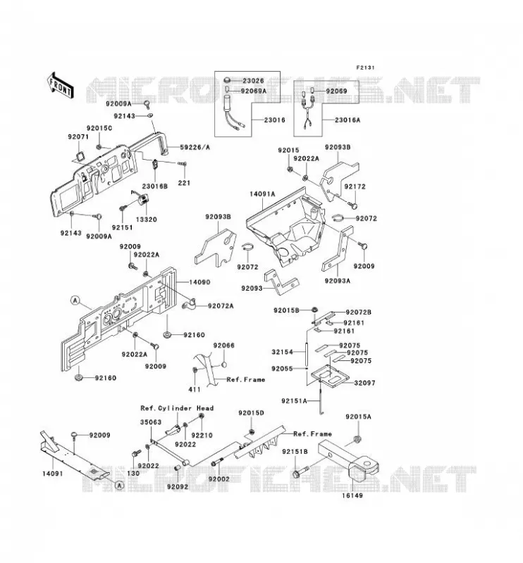 FRAME PARTS (COUVERTURE) Kawasaki SSV 950 2004 MULE 3010 DIESEL 4X4  KAF950-B2