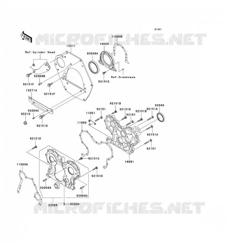ENGINE COVERS Kawasaki SSV 950 2004 MULE 3010 DIESEL 4X4  KAF950-B2