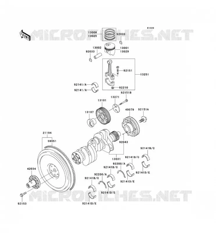 CRANKSHAFT - PISTON Kawasaki SSV 950 2005 MULE 3010 DIESEL 4X4  KAF950-B3