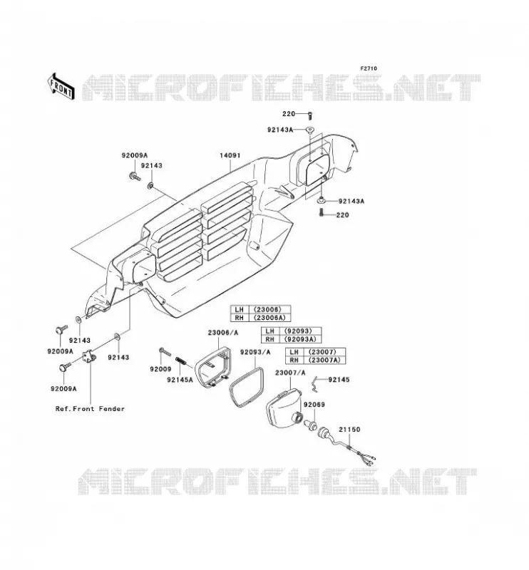 LENS(S) Kawasaki SSV 950 2005 MULE 3010 DIESEL 4X4  KAF950-B3