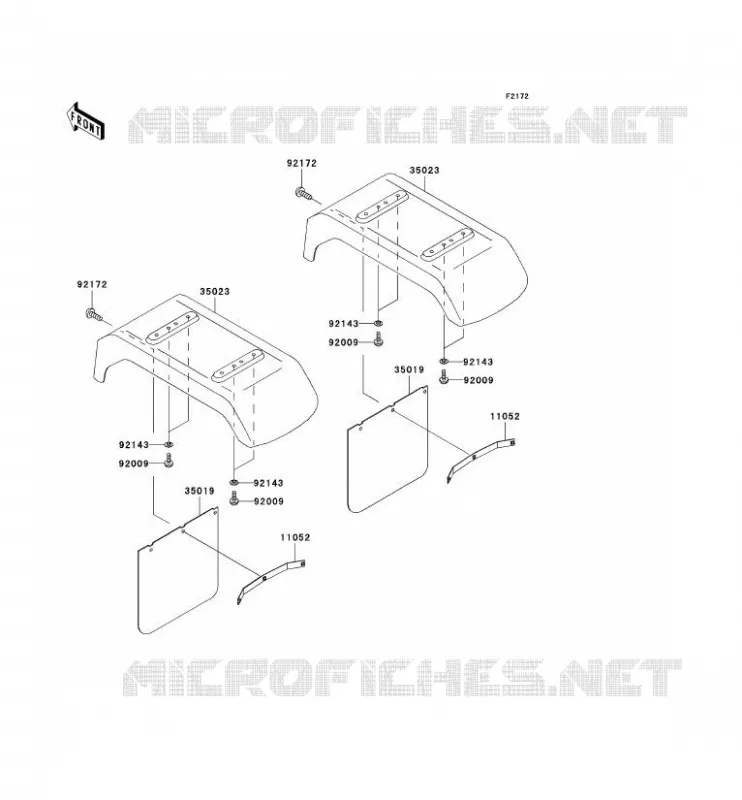 REAR FENDER Kawasaki SSV 950 2005 MULE 3010 DIESEL 4X4  KAF950-B3