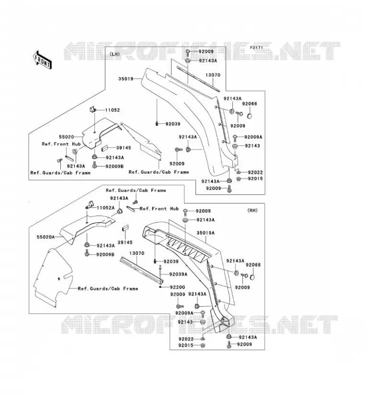 FRONT FENDER Kawasaki SSV 950 2005 MULE 3010 DIESEL 4X4  KAF950-B3