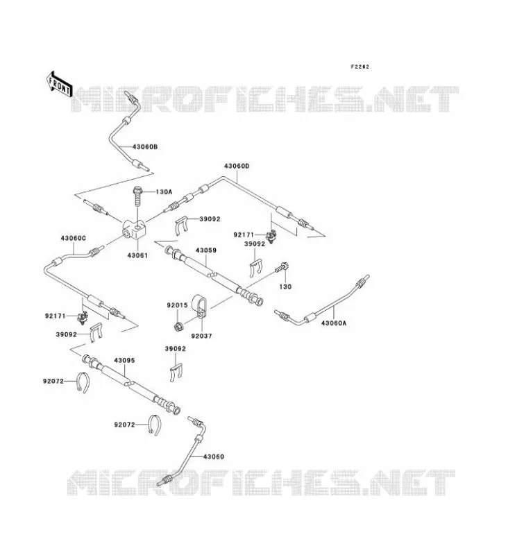 BRAKE PIPE Kawasaki SSV 950 2005 MULE 3010 DIESEL 4X4  KAF950-B3