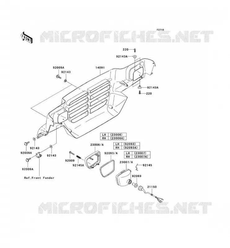LENS(S) Kawasaki SSV 950 2005 MULE 3010 DIESEL 4X4  KAF950-B3