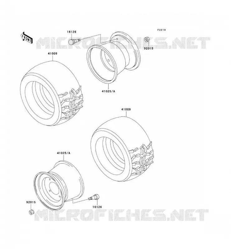 WHEELS - TIRES Kawasaki SSV 950 2005 MULE 3010 DIESEL 4X4  KAF950-B3
