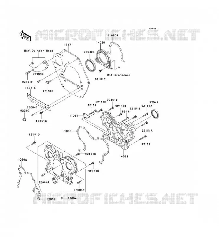 ENGINE COVERS Kawasaki SSV 950 2006 MULE 3010 DIESEL 4X4  KAF950B6F