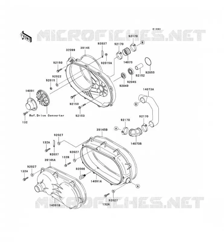CONVERTER COVER Kawasaki SSV 950 2006 MULE 3010 DIESEL 4X4  KAF950B6F