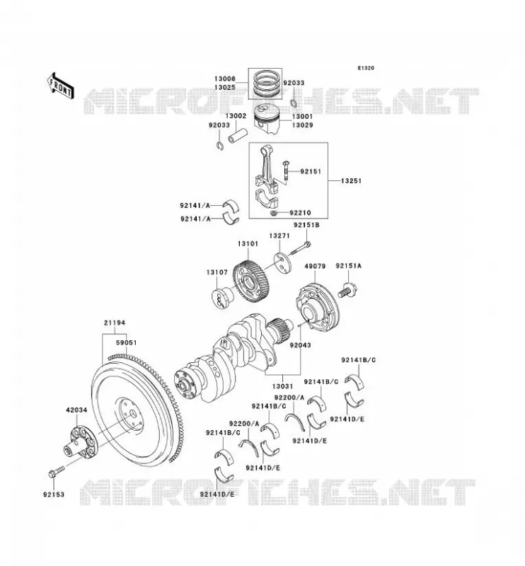 CRANKSHAFT - PISTON Kawasaki SSV 950 2006 MULE 3010 DIESEL 4X4  KAF950B6F