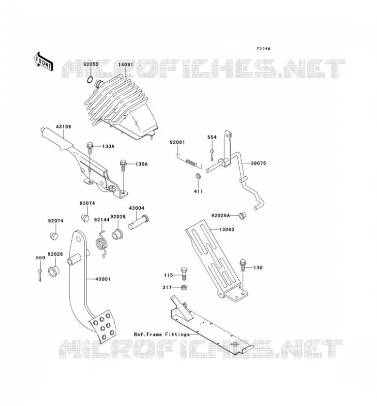 BRAKE PEDAL Kawasaki SSV 950 2007 MULE 3010 DIESEL 4X4  KAF950B7F