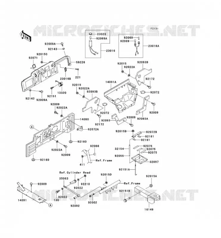 FRAME PARTS (COUVERTURE) Kawasaki SSV 950 2007 MULE 3010 DIESEL 4X4  KAF950B7F