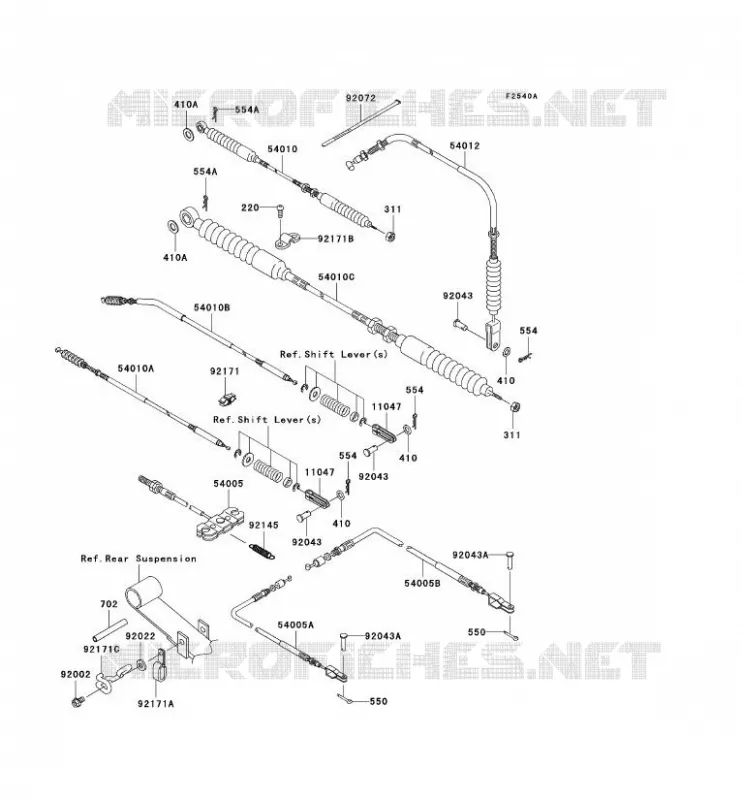 CABLES(JK1AFDB1 6B511026-) Kawasaki SSV 950 2007 MULE 3010 DIESEL 4X4  KAF950B7F