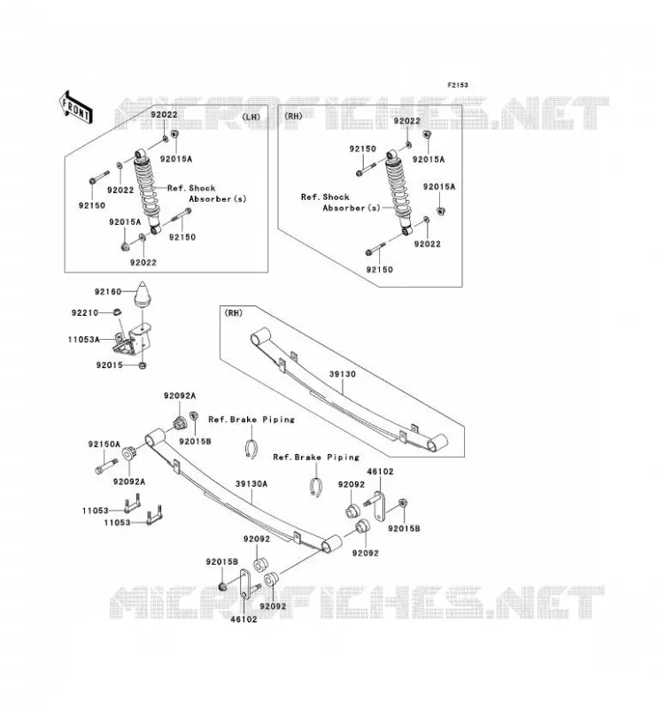 REAR SUSPENSION Kawasaki SSV 950 2007 MULE 3010 DIESEL 4X4  KAF950B7F