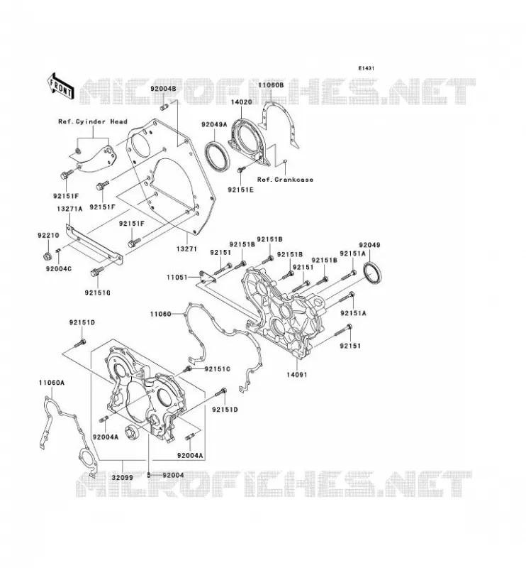 ENGINE COVERS Kawasaki SSV 950 2007 MULE 3010 TRANS 4X4 DIESEL  KAF950C7F