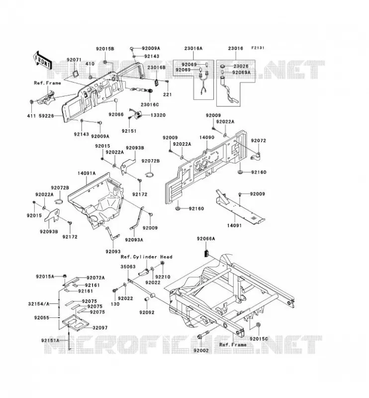 FRAME PARTS (COUVERTURE) Kawasaki SSV 950 2008 MULE 3010 DIESEL 4X4  KAF950D8F