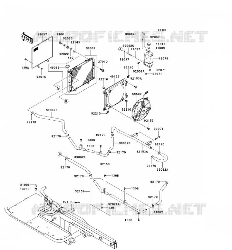 RADIATOR Kawasaki SSV 950 2008 MULE 3010 DIESEL 4X4  KAF950D8F