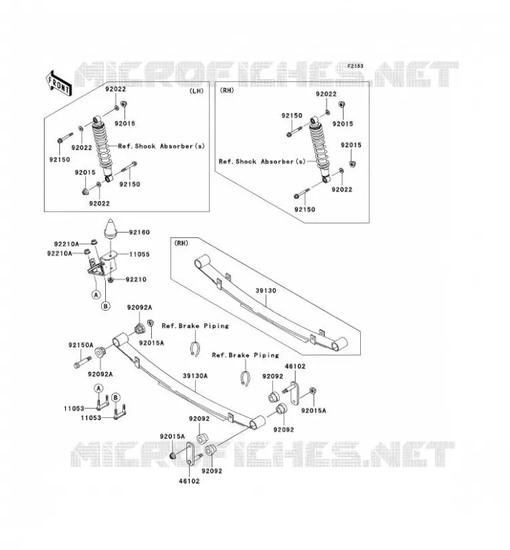 REAR SUSPENSION Kawasaki SSV 950 2008 MULE 3010 DIESEL 4X4  KAF950D8F