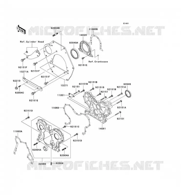 ENGINE COVERS Kawasaki SSV 950 2008 MULE 3010 DIESEL 4X4  KAF950D8F