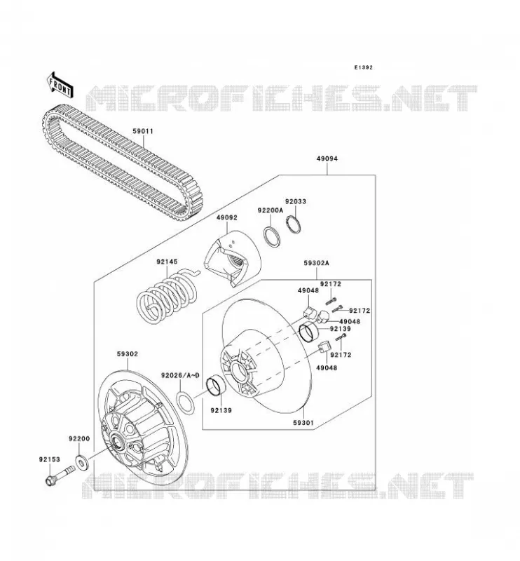DRIVE CONVERTER - BELT Kawasaki SSV 950 2008 MULE 3010 TRANS 4X4 DIESEL  KAF950E8F