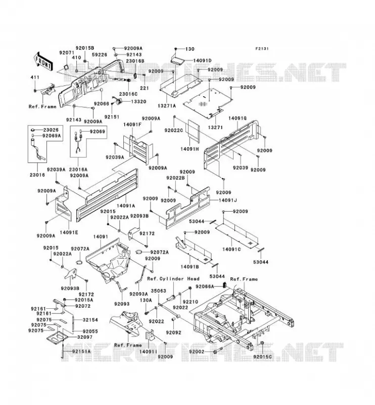 FRAME PARTS (COUVERTURE) Kawasaki SSV 950 2008 MULE 3010 TRANS 4X4 DIESEL  KAF950E8F