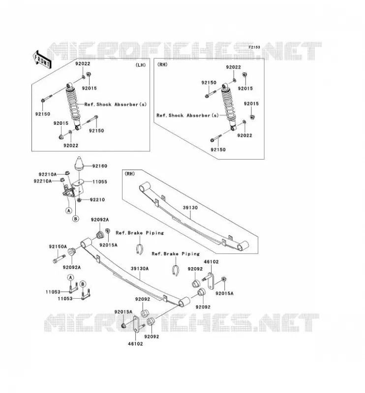 REAR SUSPENSION Kawasaki SSV 950 2008 MULE 3010 TRANS 4X4 DIESEL  KAF950E8F