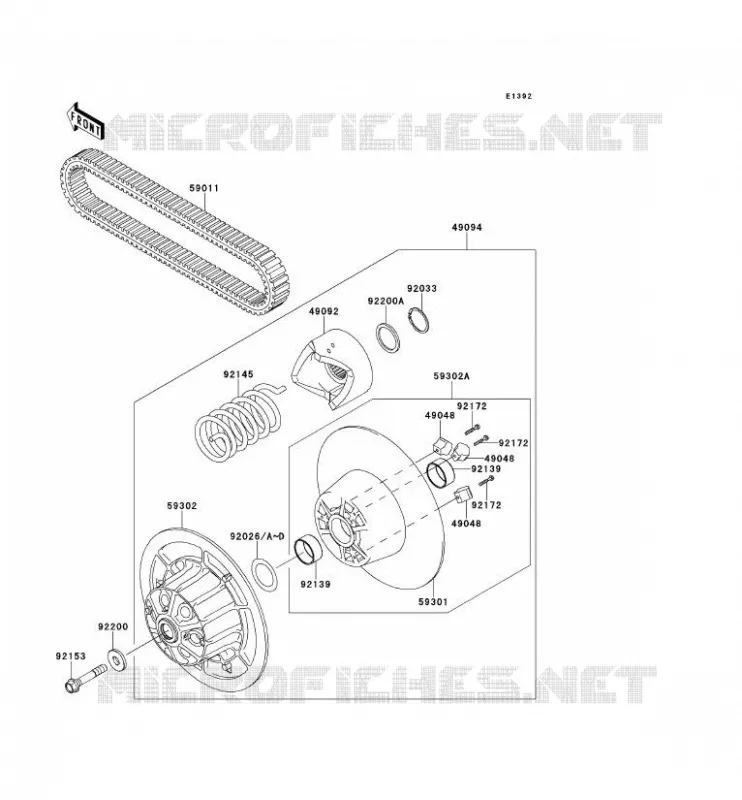 DRIVE CONVERTER - BELT Kawasaki SSV 950 2009 MULE 4010 DIESEL 4X4  KAF950F9F