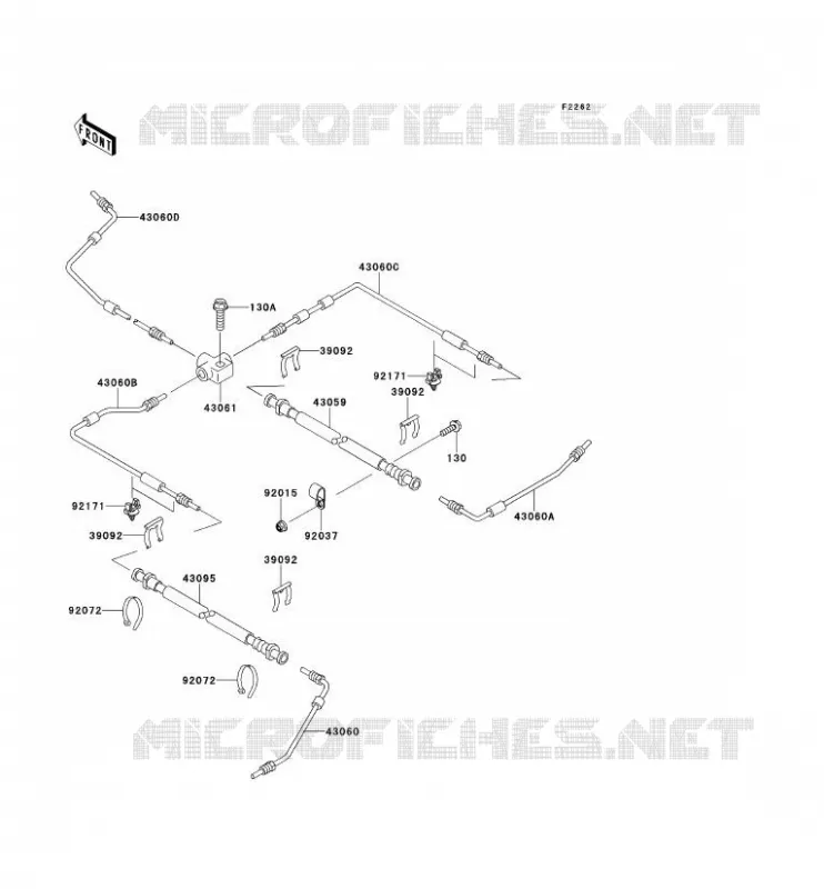 BRAKE PIPE Kawasaki SSV 950 2010 MULE 4010 DIESEL 4X4  KAF950FAF