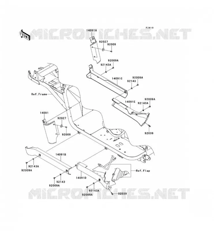 SIDE COVERS - CHAIN COVER Kawasaki SSV 950 2011 MULE 4010 DIESEL 4X4  KAF950FBF