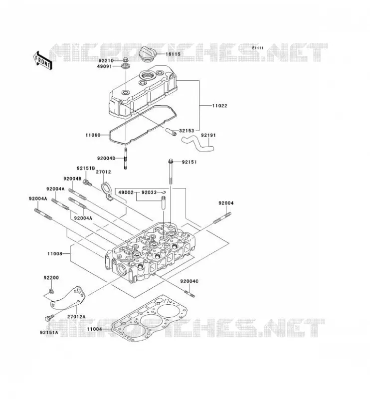 CYLINDER HEAD Kawasaki SSV 950 2012 MULE 4010 DIESEL 4X4  KAF950FCF