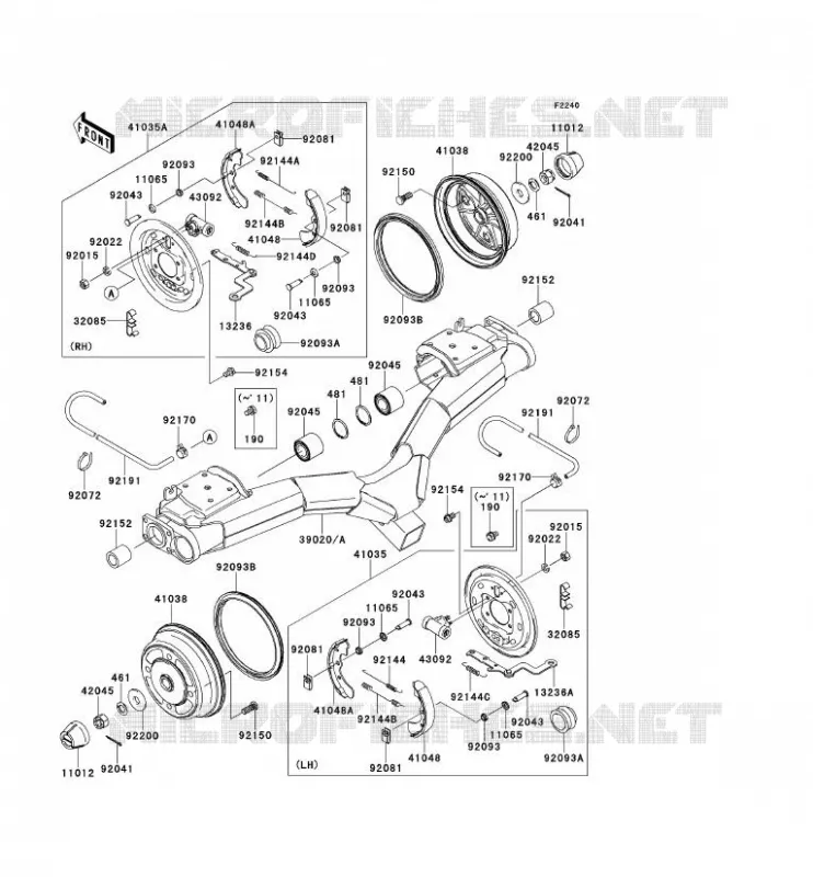 REAR HUB - BRAKE Kawasaki SSV 950 2013 MULE 4010 DIESEL 4X4  KAF950FDF