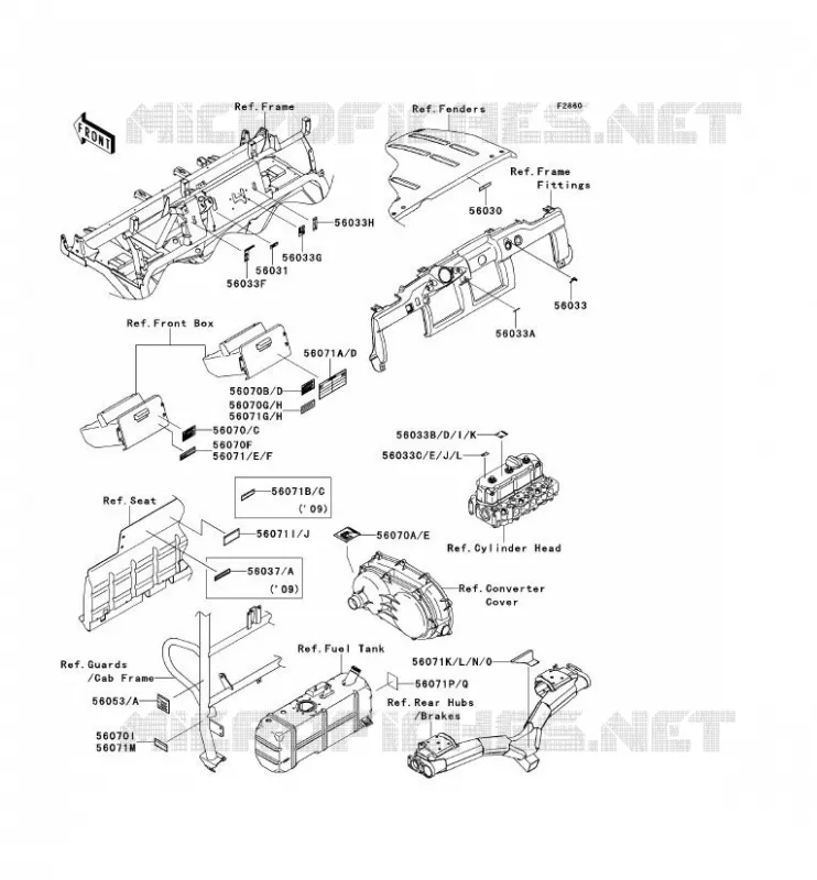 LABELS Kawasaki SSV 950 2013 MULE 4010 DIESEL 4X4  KAF950FDF
