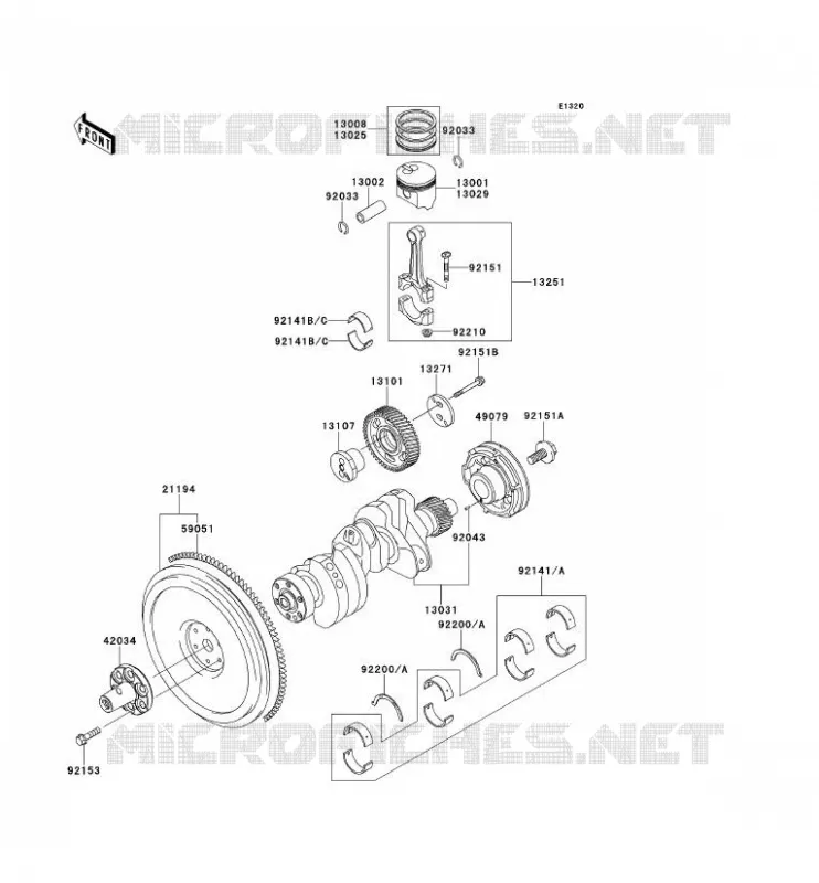 CRANKSHAFT - PISTON Kawasaki SSV 950 2009 MULE 4010 TRANS 4X4 DIESEL  KAF950G9F