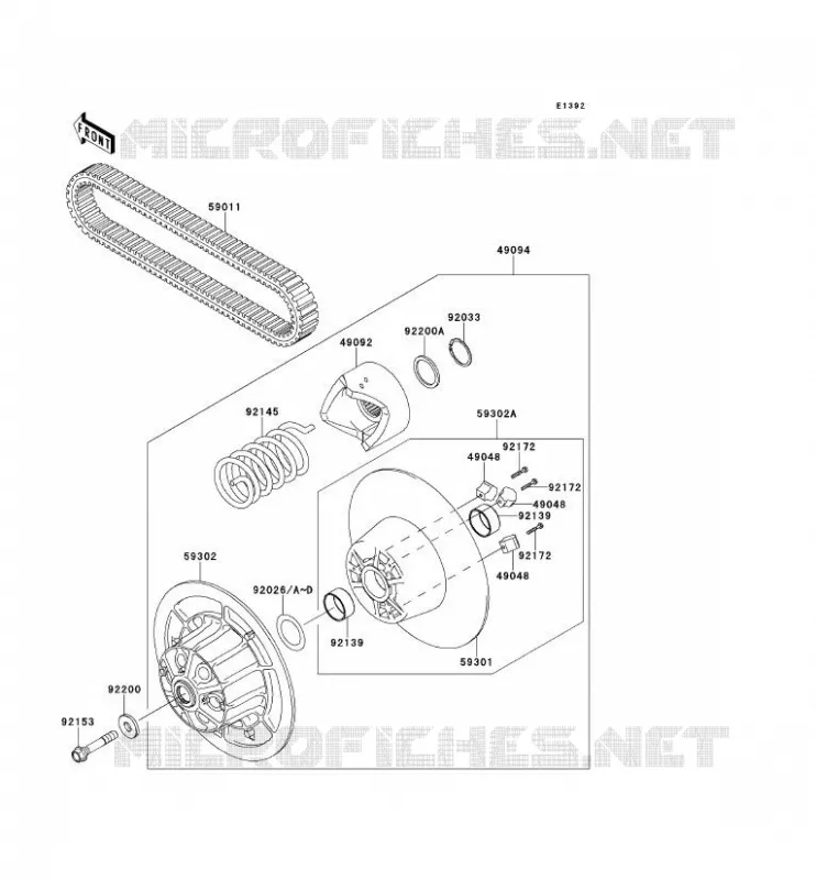 DRIVE CONVERTER - BELT Kawasaki SSV 950 2009 MULE 4010 TRANS 4X4 DIESEL  KAF950G9F