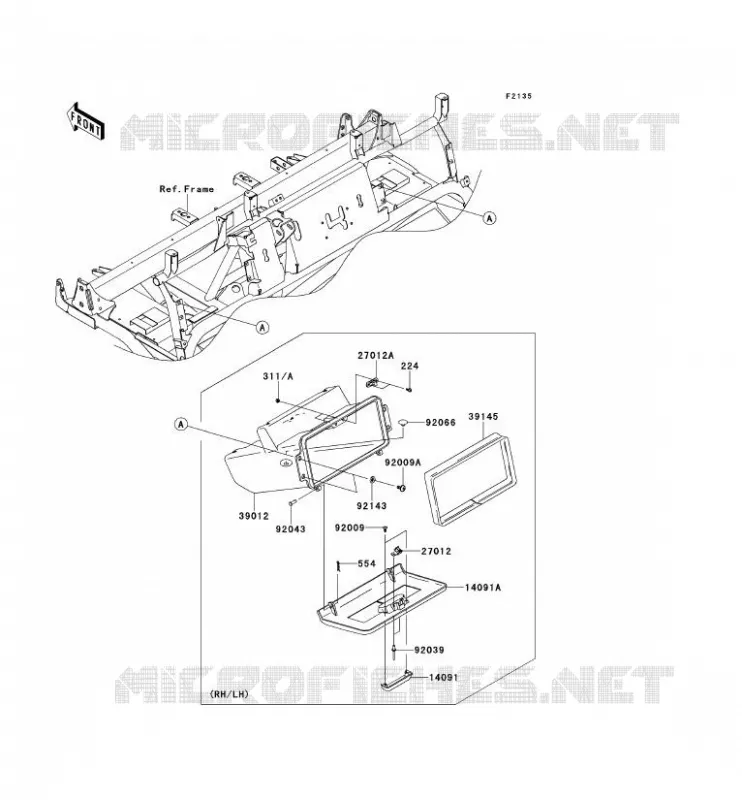 FRONT BOX Kawasaki SSV 950 2009 MULE 4010 TRANS 4X4 DIESEL  KAF950G9F