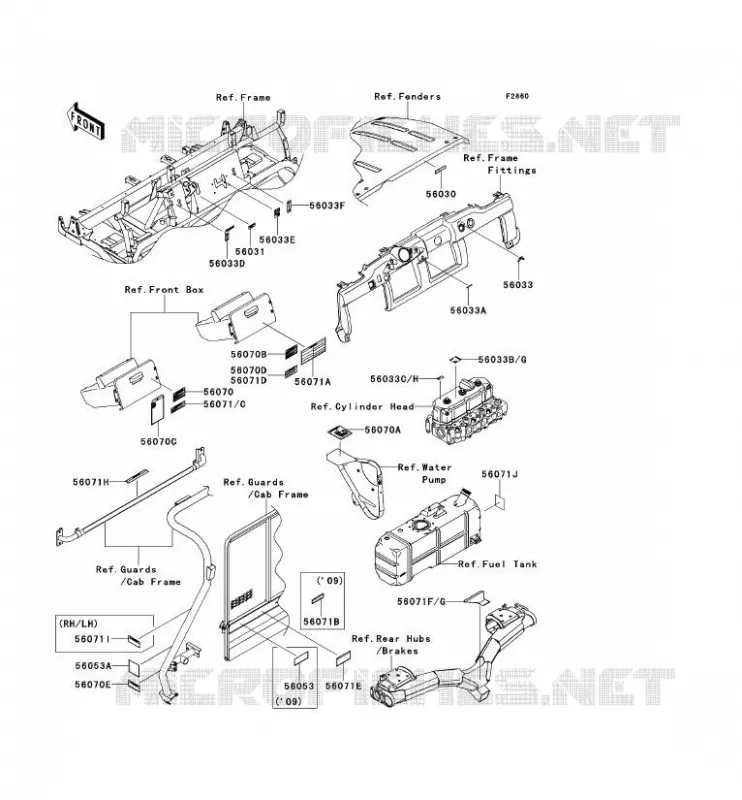 LABELS Kawasaki SSV 950 2009 MULE 4010 TRANS 4X4 DIESEL  KAF950G9F