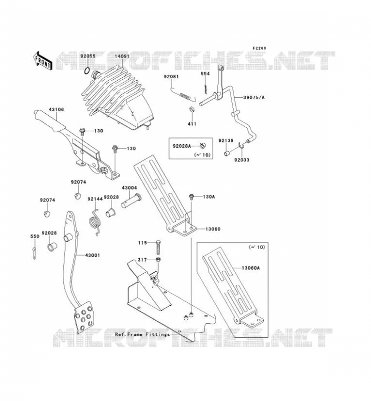 BRAKE PEDAL Kawasaki SSV 950 2010 MULE 4010 TRANS 4X4 DIESEL  KAF950GAF