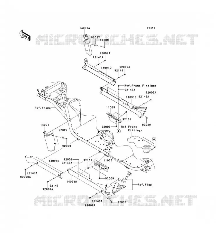 SIDE COVERS - CHAIN COVER Kawasaki SSV 950 2010 MULE 4010 TRANS 4X4 DIESEL  KAF950GAF
