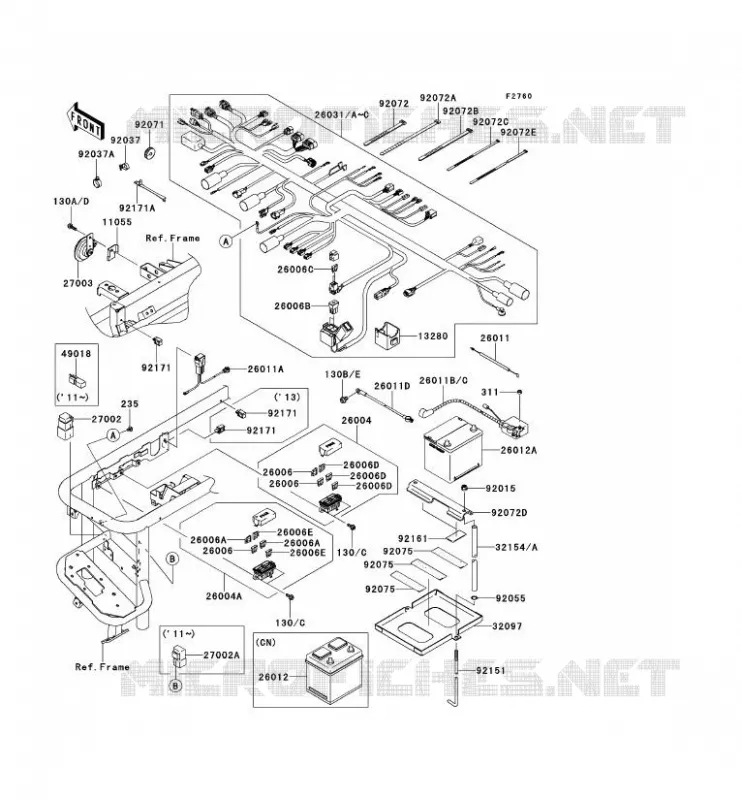 CHASSIS ELECTRICAL EQUIPMENT Kawasaki SSV 950 2010 MULE 4010 TRANS 4X4 DIESEL  KAF950GAF