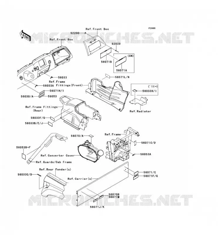 LABELS Kawasaki SSV 750 2011 TERYX 750 FI 4X4  KRF750NBF