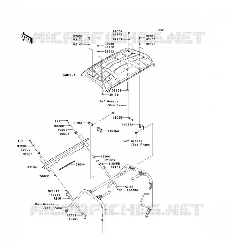COWLING Kawasaki SSV 750 2012 TERYX 750 FI 4X4 LE  KRF750RCS