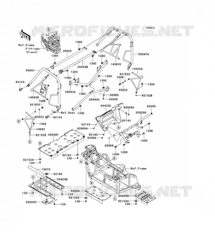 PROTECTION - CHASSIS CAB Kawasaki SSV 750 2012 TERYX 750 FI 4X4 LE  KRF750RCS
