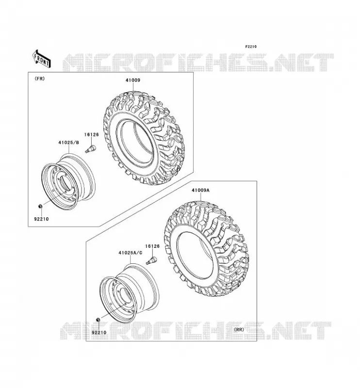 WHEELS - TIRES Kawasaki SSV 750 2012 TERYX 750 FI 4X4 LE  KRF750RCS