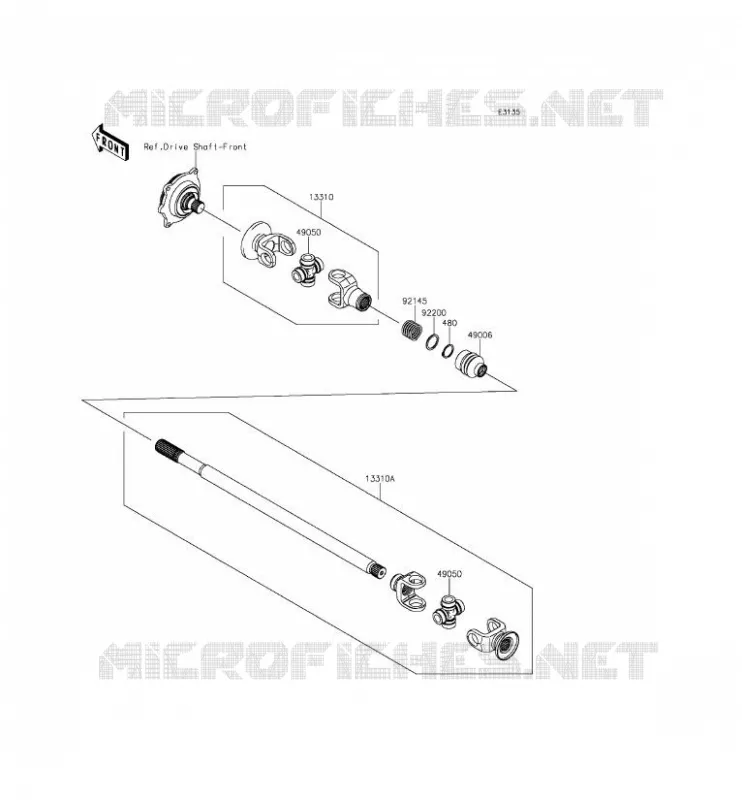 DRIVE SHAFT(H&Eacute;LICE) Kawasaki SSV 800 2014 TERYX  KRF800AEF