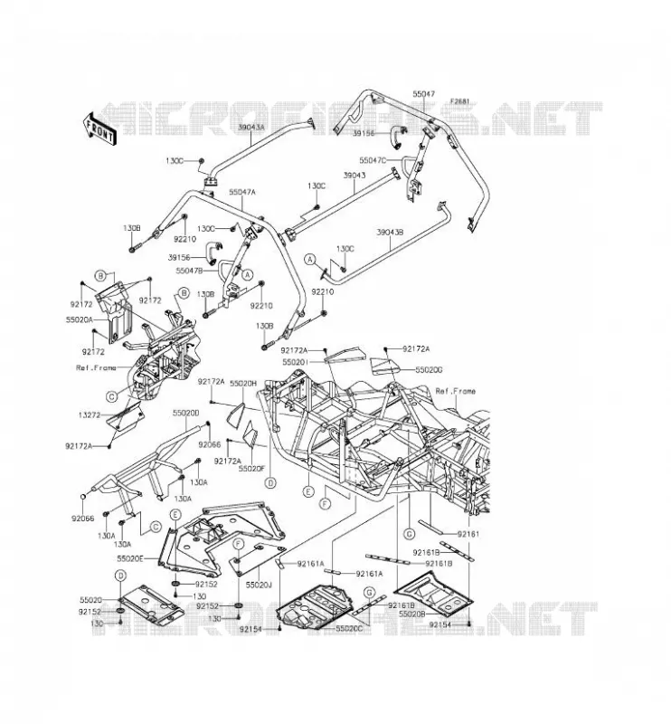 PROTECTION - CHASSIS CAB Kawasaki SSV 800 2015 TERYX  KRF800AFF