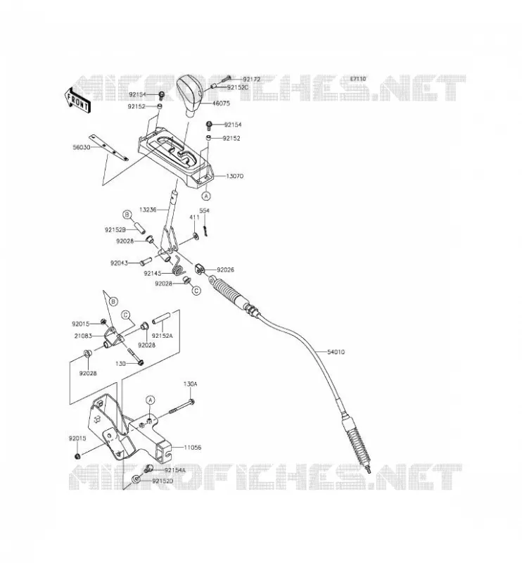 CONTROL Kawasaki SSV 800 2014 TERYX  KRF800BEF