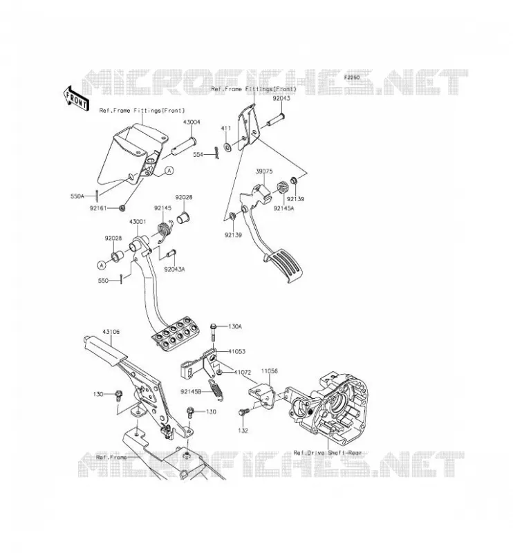 BRAKE PEDAL - THROTTLE LEVER Kawasaki SSV 800 2014 TERYX  KRF800CEF