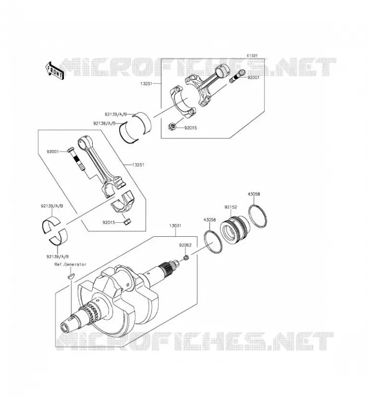 CRANKSHAFT Kawasaki SSV 800 2014 TERYX  KRF800CEF