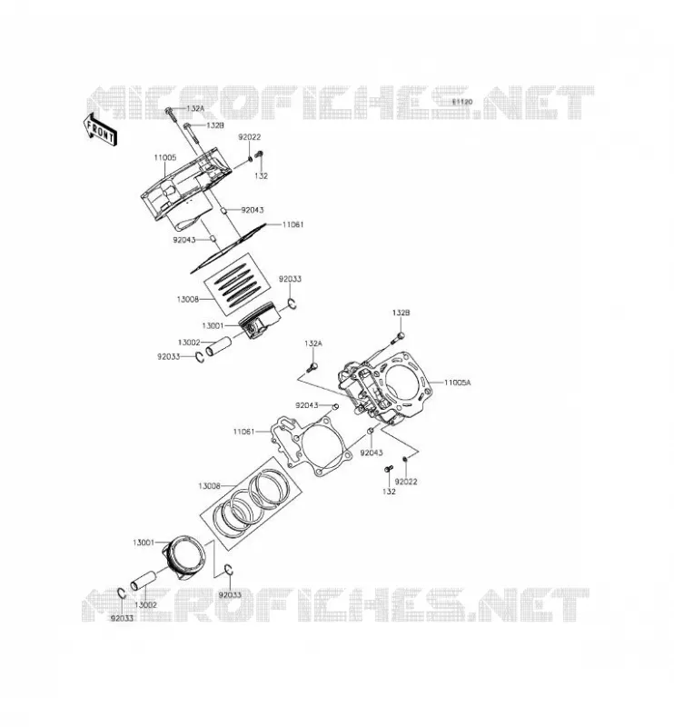CYLINDER - PISTON  Kawasaki SSV 800 2014 TERYX  KRF800CEF