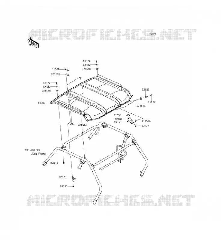 ROOF Kawasaki SSV 800 2014 TERYX  KRF800CEF