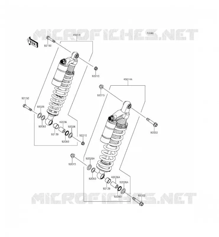 SUSPENSION - SHOCK ABSORBER Kawasaki SSV 800 2014 TERYX  KRF800CEF